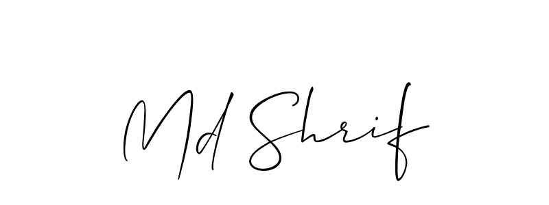 Also we have Md Shrif name is the best signature style. Create professional handwritten signature collection using Allison_Script autograph style. Md Shrif signature style 2 images and pictures png