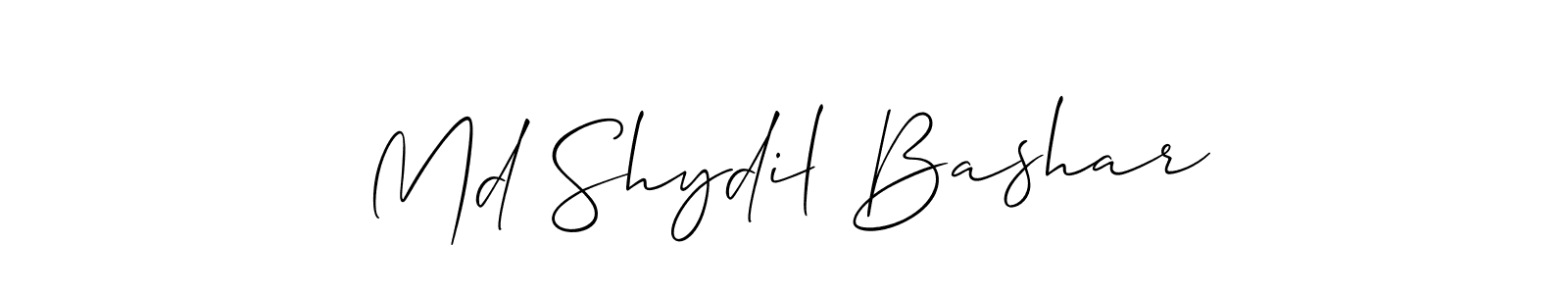 It looks lik you need a new signature style for name Md Shydil Bashar. Design unique handwritten (Allison_Script) signature with our free signature maker in just a few clicks. Md Shydil Bashar signature style 2 images and pictures png