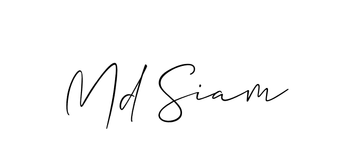 Also we have Md Siam name is the best signature style. Create professional handwritten signature collection using Allison_Script autograph style. Md Siam signature style 2 images and pictures png