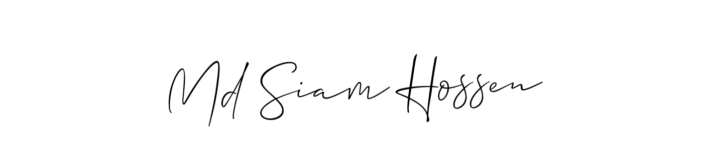 if you are searching for the best signature style for your name Md Siam Hossen. so please give up your signature search. here we have designed multiple signature styles  using Allison_Script. Md Siam Hossen signature style 2 images and pictures png