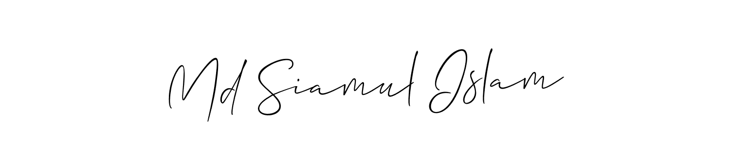 Make a short Md Siamul Islam signature style. Manage your documents anywhere anytime using Allison_Script. Create and add eSignatures, submit forms, share and send files easily. Md Siamul Islam signature style 2 images and pictures png