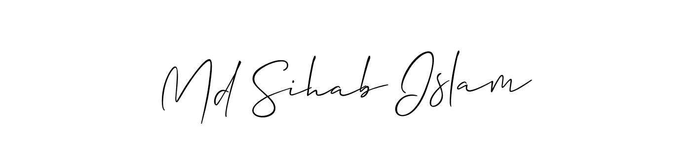 Also You can easily find your signature by using the search form. We will create Md Sihab Islam name handwritten signature images for you free of cost using Allison_Script sign style. Md Sihab Islam signature style 2 images and pictures png