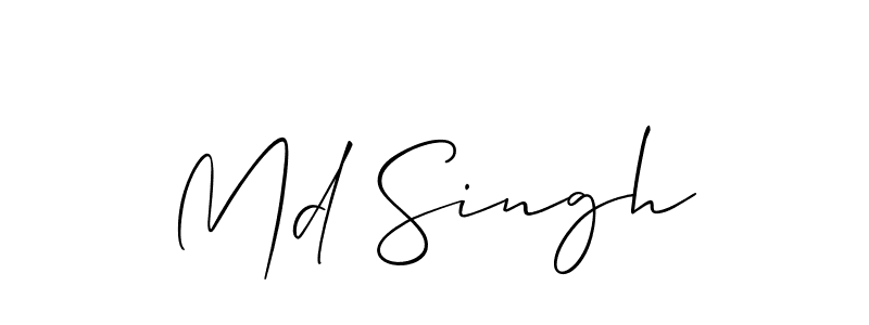 Design your own signature with our free online signature maker. With this signature software, you can create a handwritten (Allison_Script) signature for name Md Singh. Md Singh signature style 2 images and pictures png