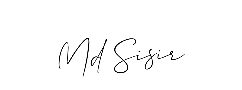 The best way (Allison_Script) to make a short signature is to pick only two or three words in your name. The name Md Sisir include a total of six letters. For converting this name. Md Sisir signature style 2 images and pictures png