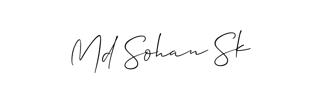 Use a signature maker to create a handwritten signature online. With this signature software, you can design (Allison_Script) your own signature for name Md Sohan Sk. Md Sohan Sk signature style 2 images and pictures png