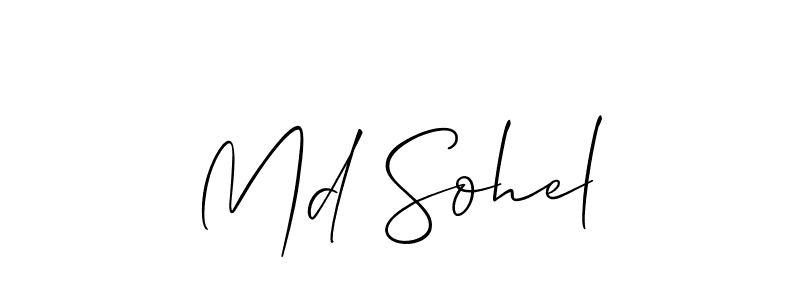 The best way (Allison_Script) to make a short signature is to pick only two or three words in your name. The name Md Sohel include a total of six letters. For converting this name. Md Sohel signature style 2 images and pictures png