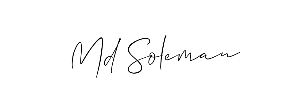 if you are searching for the best signature style for your name Md Soleman. so please give up your signature search. here we have designed multiple signature styles  using Allison_Script. Md Soleman signature style 2 images and pictures png