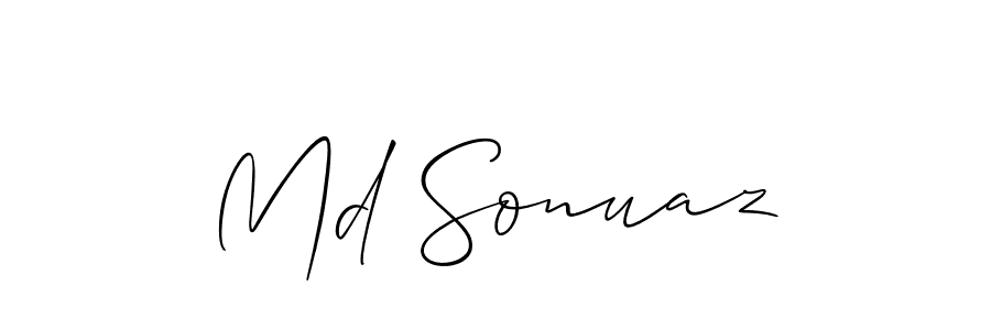 Make a beautiful signature design for name Md Sonuaz. With this signature (Allison_Script) style, you can create a handwritten signature for free. Md Sonuaz signature style 2 images and pictures png