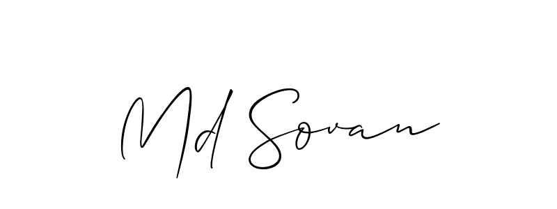 Use a signature maker to create a handwritten signature online. With this signature software, you can design (Allison_Script) your own signature for name Md Sovan. Md Sovan signature style 2 images and pictures png