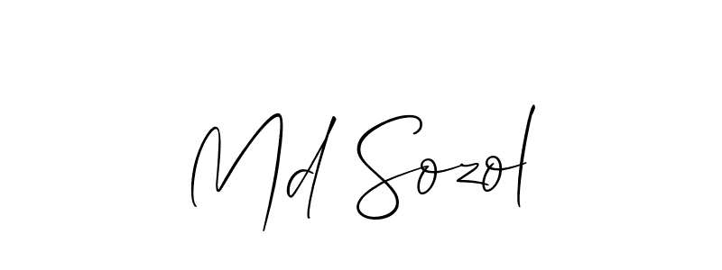 Make a beautiful signature design for name Md Sozol. With this signature (Allison_Script) style, you can create a handwritten signature for free. Md Sozol signature style 2 images and pictures png