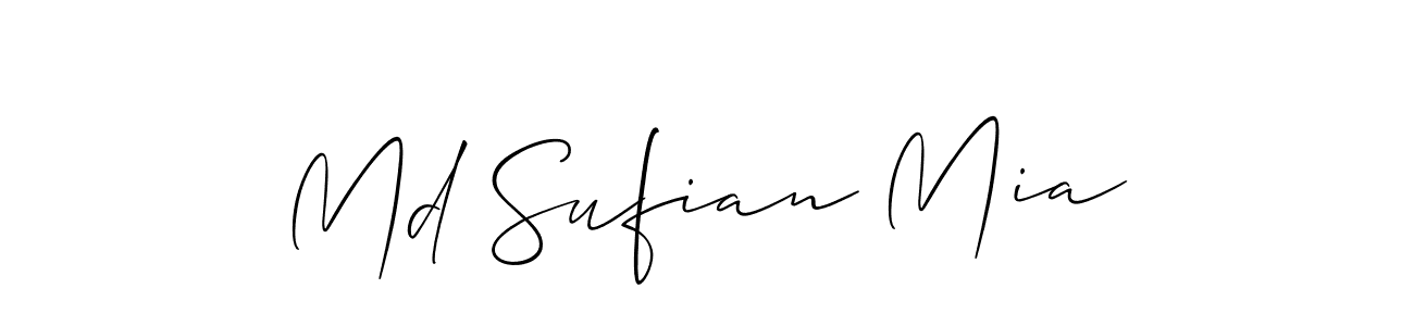 Make a beautiful signature design for name Md Sufian Mia. With this signature (Allison_Script) style, you can create a handwritten signature for free. Md Sufian Mia signature style 2 images and pictures png