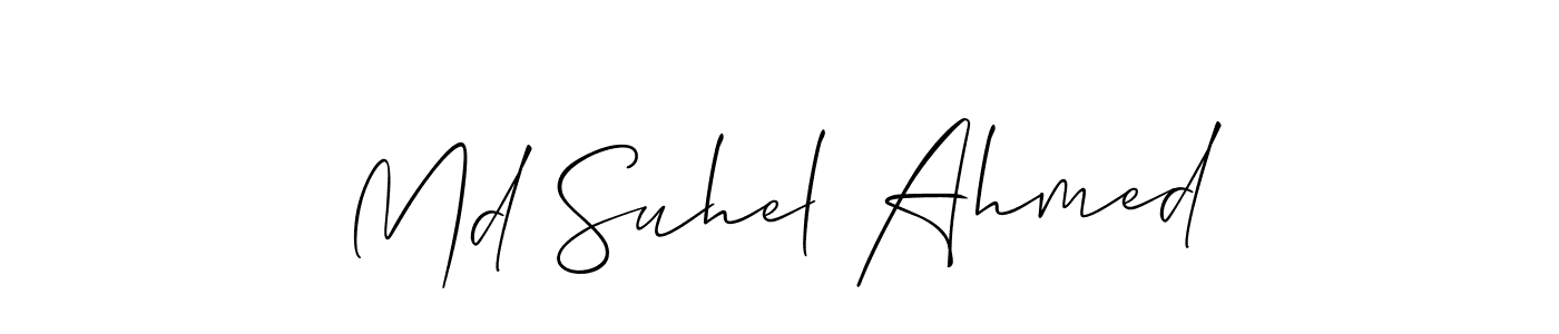 Create a beautiful signature design for name Md Suhel Ahmed. With this signature (Allison_Script) fonts, you can make a handwritten signature for free. Md Suhel Ahmed signature style 2 images and pictures png