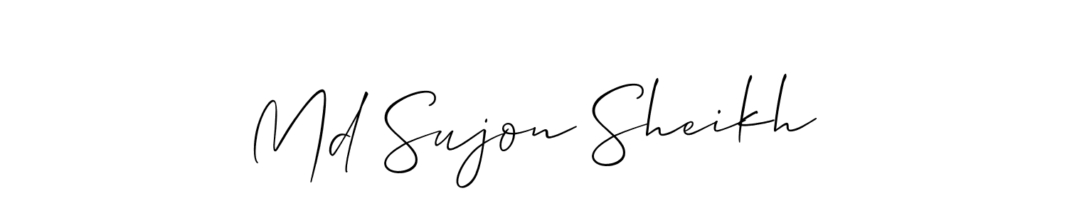 if you are searching for the best signature style for your name Md Sujon Sheikh. so please give up your signature search. here we have designed multiple signature styles  using Allison_Script. Md Sujon Sheikh signature style 2 images and pictures png