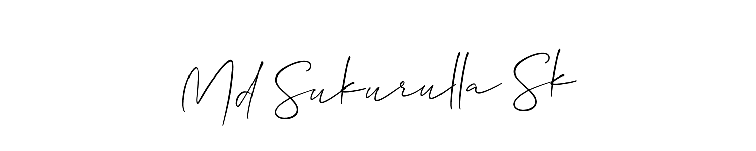 Use a signature maker to create a handwritten signature online. With this signature software, you can design (Allison_Script) your own signature for name Md Sukurulla Sk. Md Sukurulla Sk signature style 2 images and pictures png