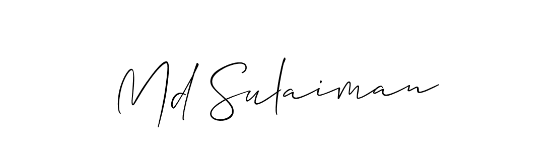 Create a beautiful signature design for name Md Sulaiman. With this signature (Allison_Script) fonts, you can make a handwritten signature for free. Md Sulaiman signature style 2 images and pictures png