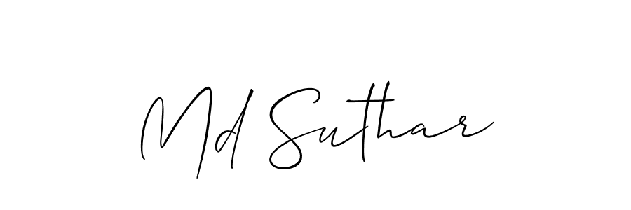 Use a signature maker to create a handwritten signature online. With this signature software, you can design (Allison_Script) your own signature for name Md Suthar. Md Suthar signature style 2 images and pictures png