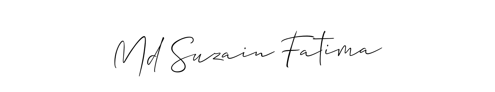 Make a beautiful signature design for name Md Suzain Fatima. With this signature (Allison_Script) style, you can create a handwritten signature for free. Md Suzain Fatima signature style 2 images and pictures png
