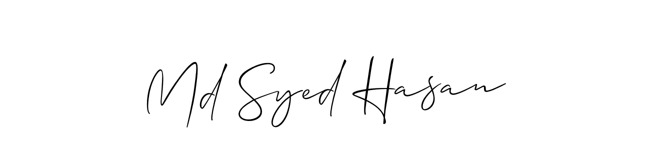 The best way (Allison_Script) to make a short signature is to pick only two or three words in your name. The name Md Syed Hasan include a total of six letters. For converting this name. Md Syed Hasan signature style 2 images and pictures png