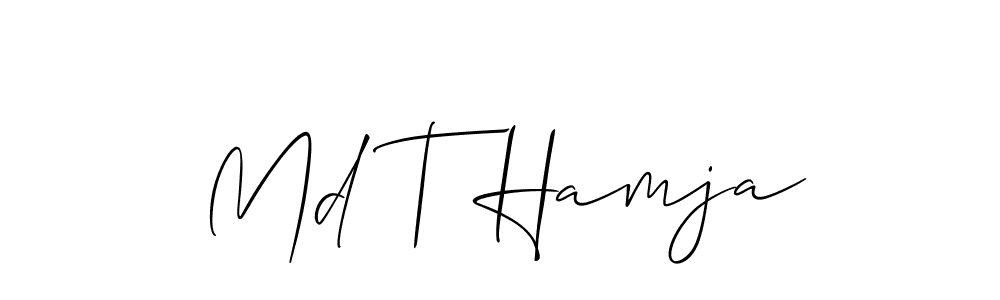 Make a short Md T Hamja signature style. Manage your documents anywhere anytime using Allison_Script. Create and add eSignatures, submit forms, share and send files easily. Md T Hamja signature style 2 images and pictures png