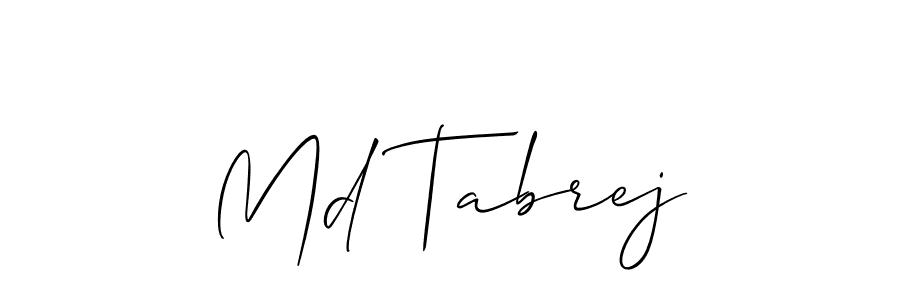 Make a beautiful signature design for name Md Tabrej. With this signature (Allison_Script) style, you can create a handwritten signature for free. Md Tabrej signature style 2 images and pictures png