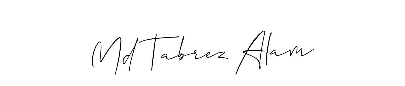 Design your own signature with our free online signature maker. With this signature software, you can create a handwritten (Allison_Script) signature for name Md Tabrez Alam. Md Tabrez Alam signature style 2 images and pictures png