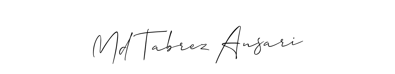 Similarly Allison_Script is the best handwritten signature design. Signature creator online .You can use it as an online autograph creator for name Md Tabrez Ansari. Md Tabrez Ansari signature style 2 images and pictures png