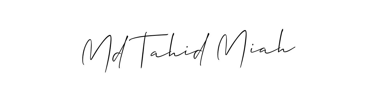 Allison_Script is a professional signature style that is perfect for those who want to add a touch of class to their signature. It is also a great choice for those who want to make their signature more unique. Get Md Tahid Miah name to fancy signature for free. Md Tahid Miah signature style 2 images and pictures png