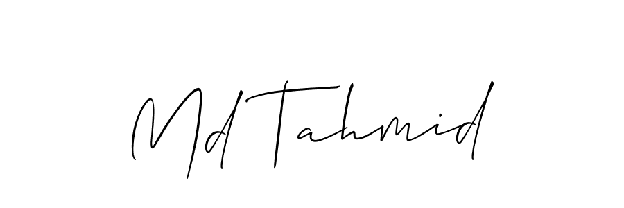 Design your own signature with our free online signature maker. With this signature software, you can create a handwritten (Allison_Script) signature for name Md Tahmid. Md Tahmid signature style 2 images and pictures png