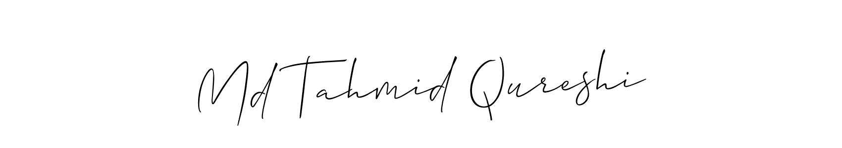 Create a beautiful signature design for name Md Tahmid Qureshi. With this signature (Allison_Script) fonts, you can make a handwritten signature for free. Md Tahmid Qureshi signature style 2 images and pictures png