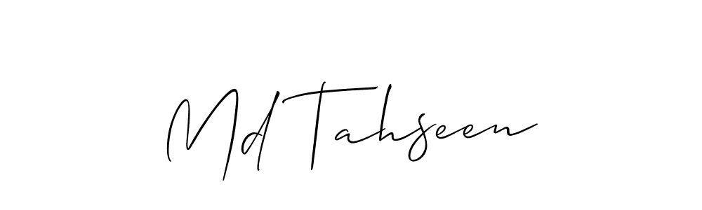 How to make Md Tahseen signature? Allison_Script is a professional autograph style. Create handwritten signature for Md Tahseen name. Md Tahseen signature style 2 images and pictures png