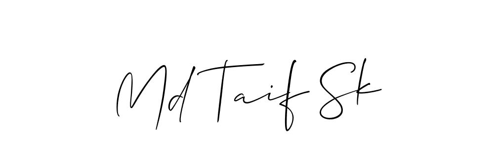 How to make Md Taif Sk name signature. Use Allison_Script style for creating short signs online. This is the latest handwritten sign. Md Taif Sk signature style 2 images and pictures png