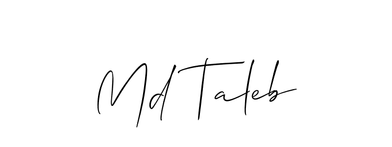 How to make Md Taleb name signature. Use Allison_Script style for creating short signs online. This is the latest handwritten sign. Md Taleb signature style 2 images and pictures png