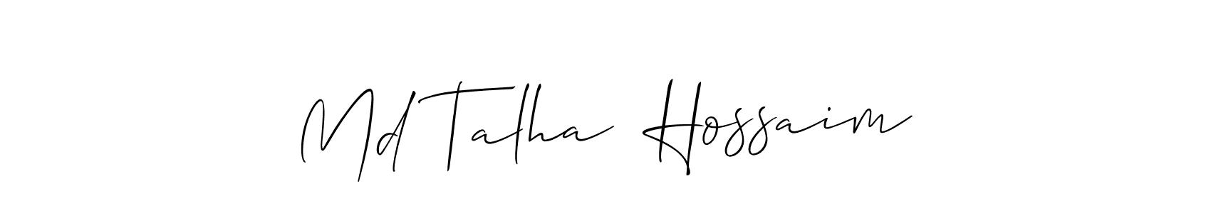 Md Talha  Hossaim stylish signature style. Best Handwritten Sign (Allison_Script) for my name. Handwritten Signature Collection Ideas for my name Md Talha  Hossaim. Md Talha  Hossaim signature style 2 images and pictures png