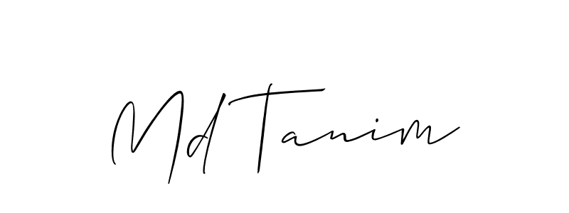 Similarly Allison_Script is the best handwritten signature design. Signature creator online .You can use it as an online autograph creator for name Md Tanim. Md Tanim signature style 2 images and pictures png