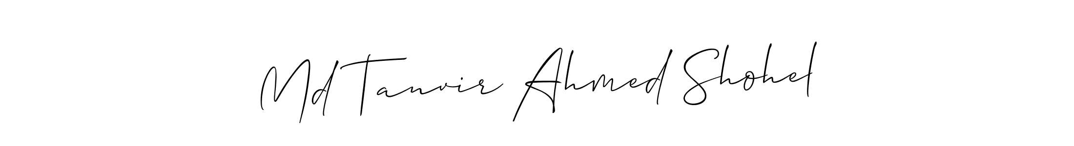 This is the best signature style for the Md Tanvir Ahmed Shohel name. Also you like these signature font (Allison_Script). Mix name signature. Md Tanvir Ahmed Shohel signature style 2 images and pictures png