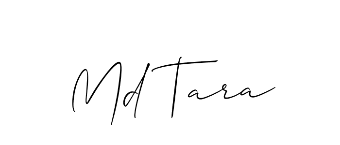 Make a short Md Tara signature style. Manage your documents anywhere anytime using Allison_Script. Create and add eSignatures, submit forms, share and send files easily. Md Tara signature style 2 images and pictures png