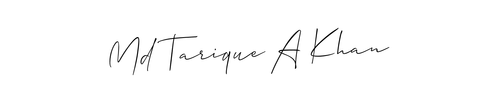 Design your own signature with our free online signature maker. With this signature software, you can create a handwritten (Allison_Script) signature for name Md Tarique A Khan. Md Tarique A Khan signature style 2 images and pictures png