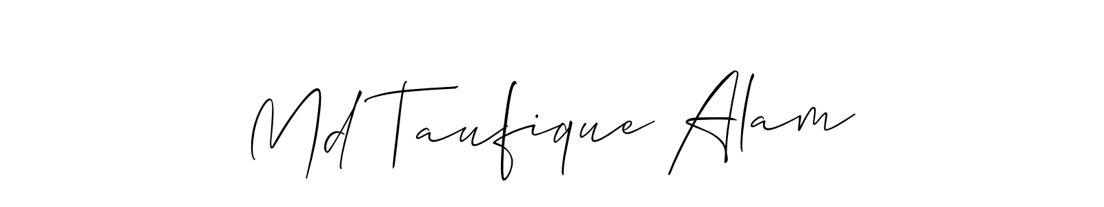 Md Taufique Alam stylish signature style. Best Handwritten Sign (Allison_Script) for my name. Handwritten Signature Collection Ideas for my name Md Taufique Alam. Md Taufique Alam signature style 2 images and pictures png