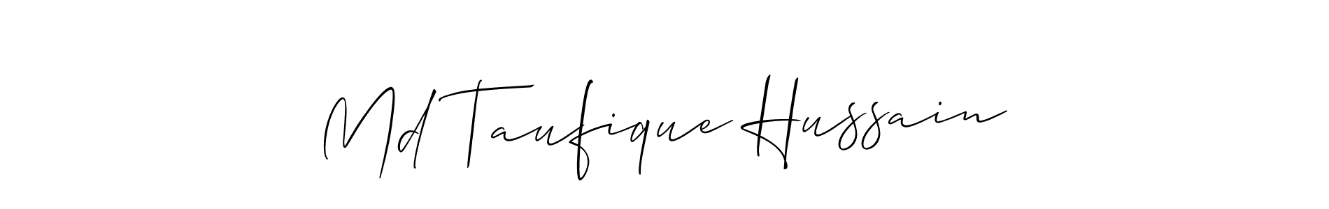 Also You can easily find your signature by using the search form. We will create Md Taufique Hussain name handwritten signature images for you free of cost using Allison_Script sign style. Md Taufique Hussain signature style 2 images and pictures png