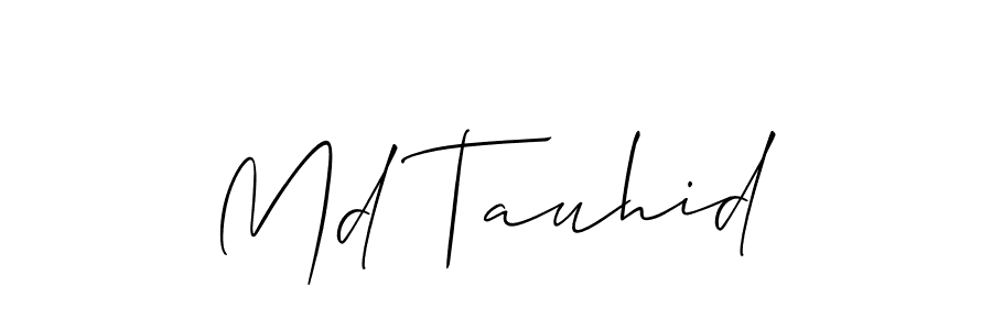 Make a short Md Tauhid signature style. Manage your documents anywhere anytime using Allison_Script. Create and add eSignatures, submit forms, share and send files easily. Md Tauhid signature style 2 images and pictures png