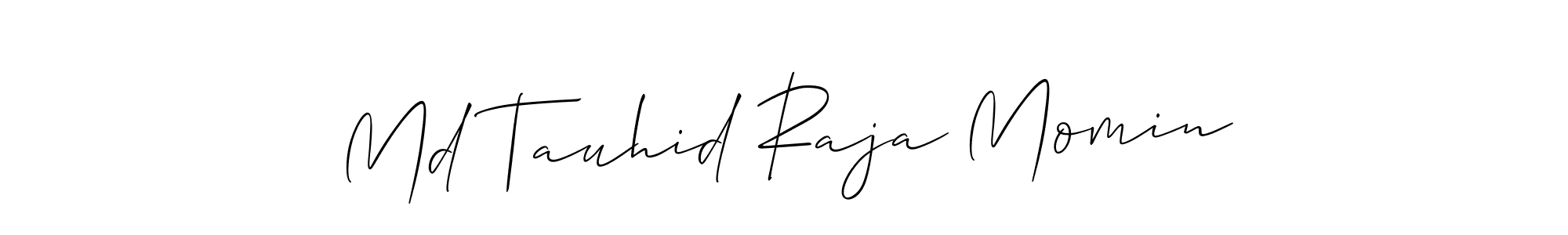 This is the best signature style for the Md Tauhid Raja Momin name. Also you like these signature font (Allison_Script). Mix name signature. Md Tauhid Raja Momin signature style 2 images and pictures png