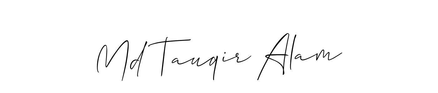 How to make Md Tauqir Alam name signature. Use Allison_Script style for creating short signs online. This is the latest handwritten sign. Md Tauqir Alam signature style 2 images and pictures png