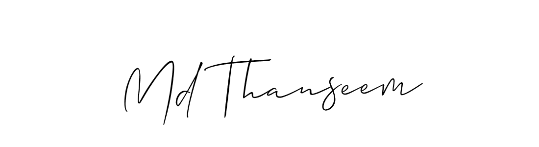 Similarly Allison_Script is the best handwritten signature design. Signature creator online .You can use it as an online autograph creator for name Md Thanseem. Md Thanseem signature style 2 images and pictures png