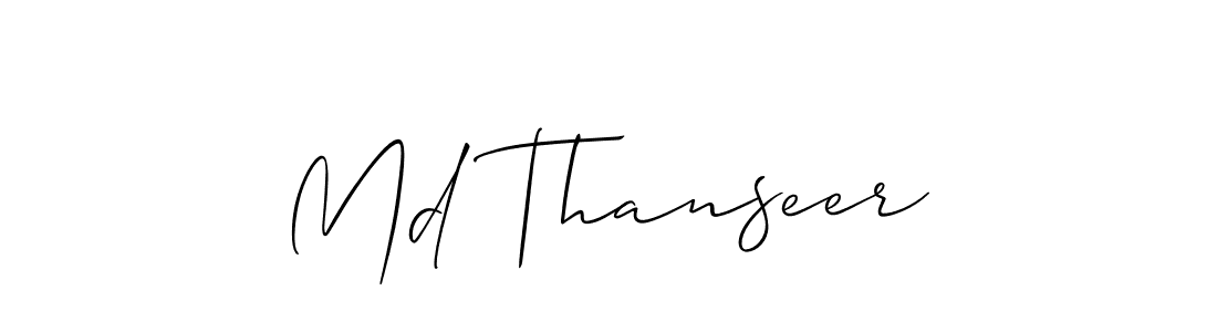 Also You can easily find your signature by using the search form. We will create Md Thanseer name handwritten signature images for you free of cost using Allison_Script sign style. Md Thanseer signature style 2 images and pictures png