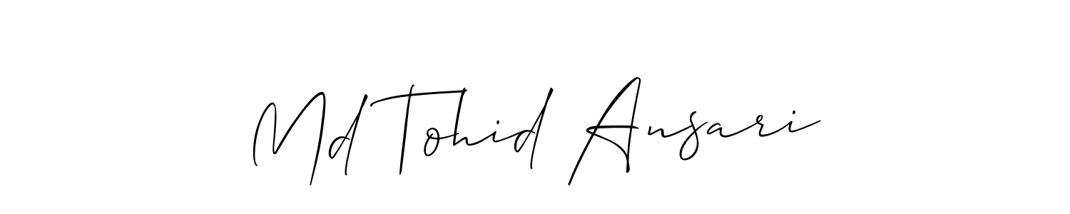 Also You can easily find your signature by using the search form. We will create Md Tohid Ansari name handwritten signature images for you free of cost using Allison_Script sign style. Md Tohid Ansari signature style 2 images and pictures png