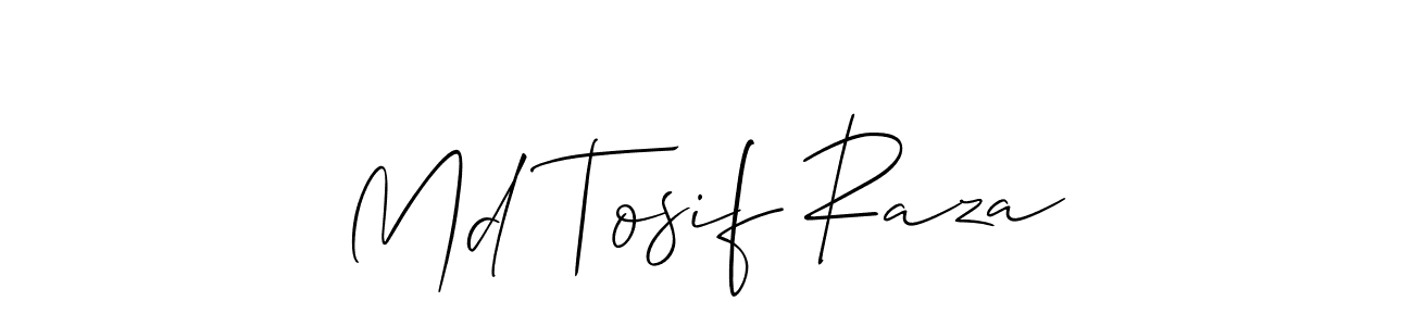 This is the best signature style for the Md Tosif Raza name. Also you like these signature font (Allison_Script). Mix name signature. Md Tosif Raza signature style 2 images and pictures png