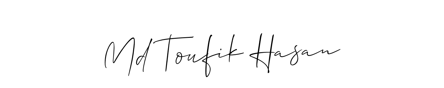 Also we have Md Toufik Hasan name is the best signature style. Create professional handwritten signature collection using Allison_Script autograph style. Md Toufik Hasan signature style 2 images and pictures png