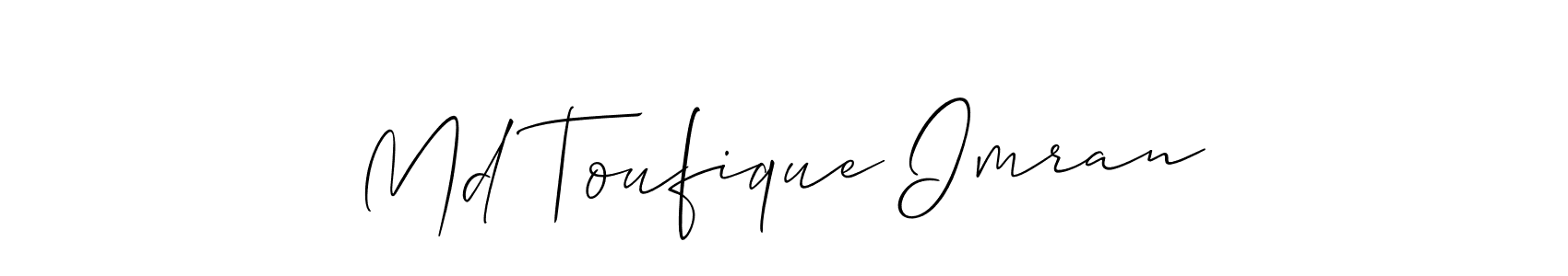 How to make Md Toufique Imran name signature. Use Allison_Script style for creating short signs online. This is the latest handwritten sign. Md Toufique Imran signature style 2 images and pictures png