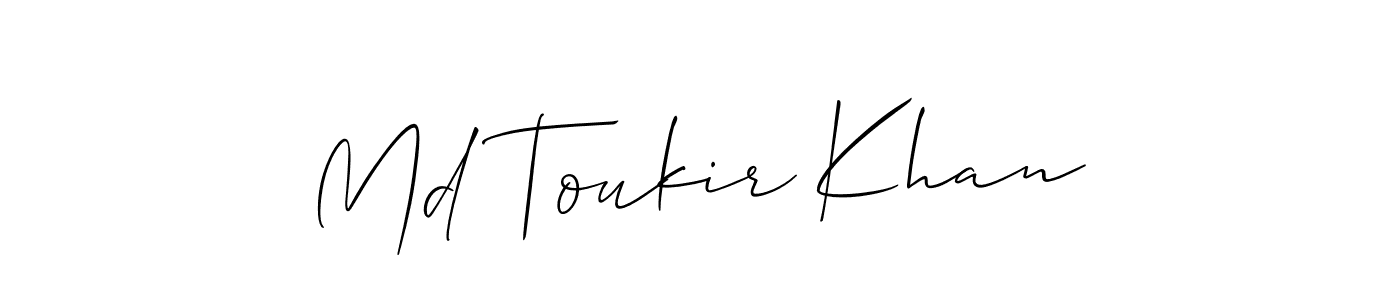 if you are searching for the best signature style for your name Md Toukir Khan. so please give up your signature search. here we have designed multiple signature styles  using Allison_Script. Md Toukir Khan signature style 2 images and pictures png