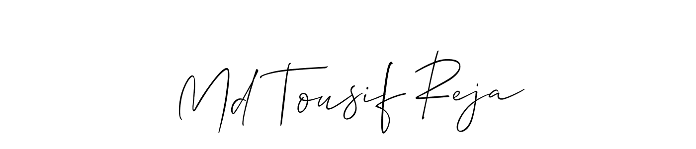 Use a signature maker to create a handwritten signature online. With this signature software, you can design (Allison_Script) your own signature for name Md Tousif Reja. Md Tousif Reja signature style 2 images and pictures png